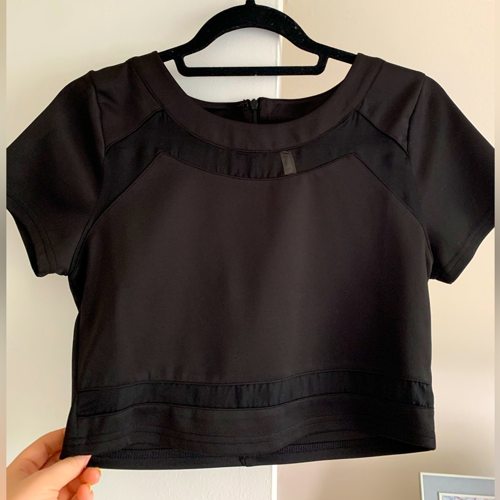 Cropped Top with Mesh Inserts - Size M